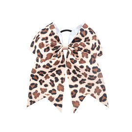 Leopard Cheer Bow For Girls Cheetah Ponytail Holder Bowknot Leopard Bow Hair Ring Tie PHB01 (A1)