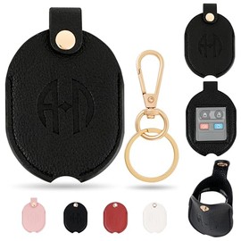 Leather Car Key Fob Cover Sleeve Protector with Keychain
