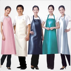 Line Uniform 라인유니폼 양면 비닐 앞치마(미디)/방수앞치마/미용실가운/식당앞치마 [KU 229 화이트(White)-일반] Line Uniform Reversible Vinyl Apron (Midi) / Waterproof Apron / Beauty Salon Gown / Restaurant Apron [KU 229 White - Standard]