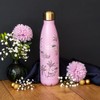 Sara Miller Savannah Pink Stainless Steel Water Bottle, height 26.5cm