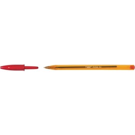 Bic Crystal Ballpoint Pen, Fine Point Orange Pack of 6 'Red