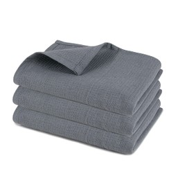 Pagnanno, Hotel Quality Tea Towel with Waffle Weave, Professional Cotton, 45 x 70 cm, Super Absorbent and Quick Drying Tea Towels, Waffle, Grey)