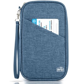 Passport Holder Family, Women RFID Blocking Passport Wallet, Travel Document Organizer for Wallets, Waterproof Passport Holders Bag for Men Traveling, Credit Cards Case