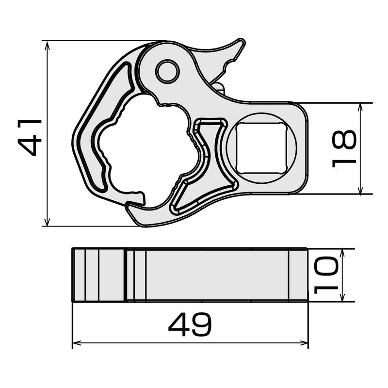 TONE Quick Open Claw Foot Wrench 3QCF-19 Drive Angle 0.3