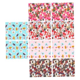 jojofuny 10 Sheets Printed Cotton Patchwork Cloth for DIY Sewing Projects Premium Fabric for Quilting Cushion Covers Crafts Soft Breathable Durable Material for Creative Handicrafts