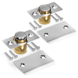 Silent Ball Catch, Adjustable Strong Magnet Door Catch，Using Noise Free, Replacing Door Ball Catch, with Identical Installation Dimension(2 Pack, Silver)