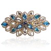 Sppry Luxury Gold-plated Rhinestone Hair Barrette for Women, Large Flower