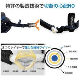 RAINCORE Ultralight Bicycle Key Lock Anti-Theft - 150cm - 166g - Bicycle Chain Lock with Cutter Proof Fiber - Korea Patent Product - Number Key - Bike Lock - Security Cable (150cm)