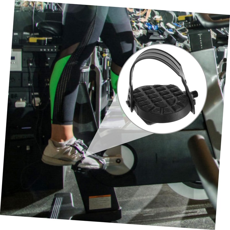 Sosoport 2pcs Bike Pedals with Straps for Exercise Bike Replacement