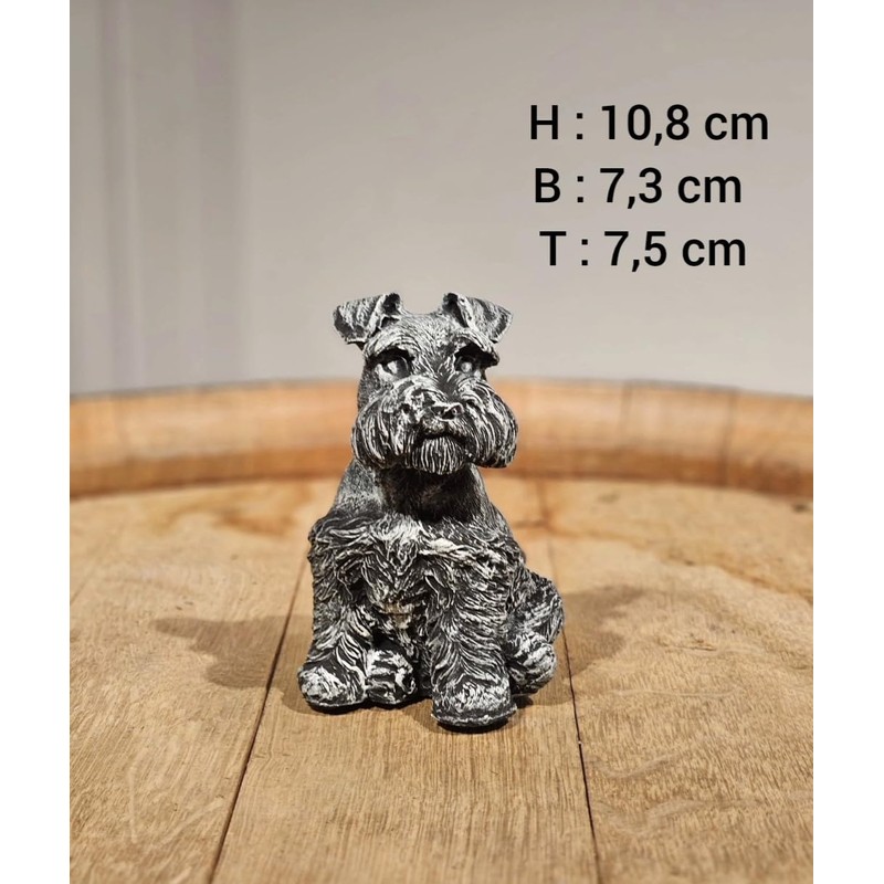 Generisch Schnauzer Dog Figurine Decoration in Grey, Home Decoration, Dog