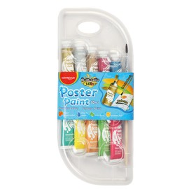 Keyroad Poster Paints, Painting Colours 10 x 10 ml, 10 Poster Colours in Tube, 6 Metallic and 4 Neon Colours, Box, Colour Mix