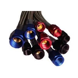 Nitrous Outlet 24" 4AN-3AN Race Stainless Braided Hose (Blue Fittings)