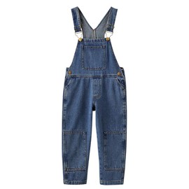 YAO Overol y mamelucos para niñas de 3 a 14 años, con peto para niños grandes, con cinturones ajustables azules, pantalones de lentejuelas intercambiables de color vaquero, Azul oscuro, 5-6 Años