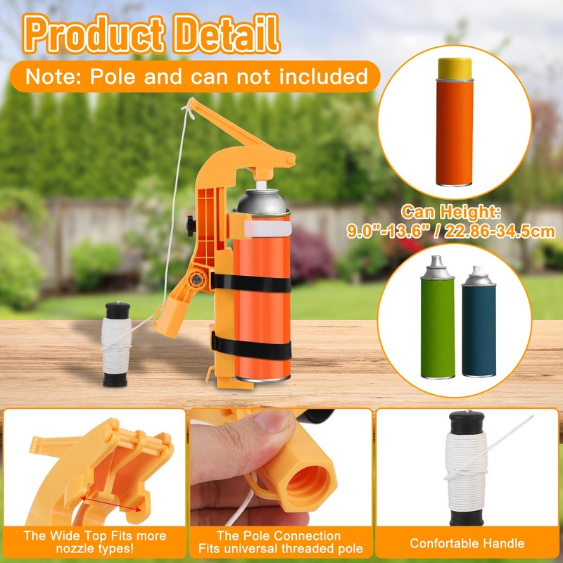 WODHMIEY Spray Can Extension Pole Adapter for 9.0-13.6in Aerosol Cans,