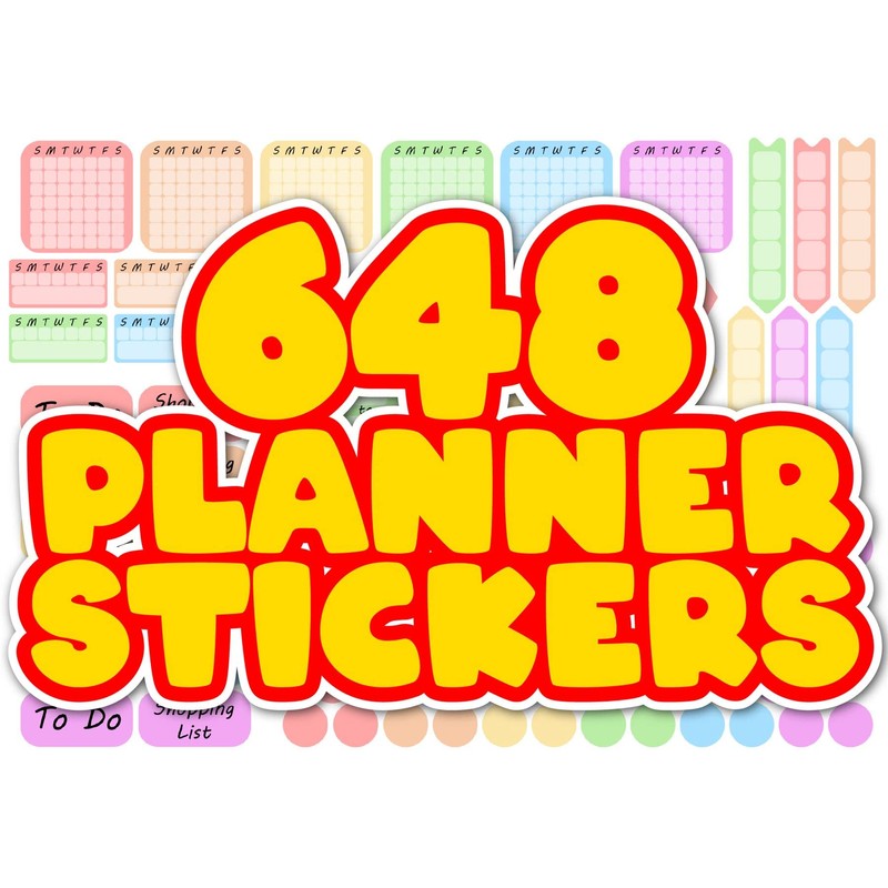 648 Habit Tracker Planner Stickers, Daily Routine Organiser Journal Stickers