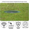 Mezchi 2 Pack 4 Inch Green Angled Drainage Grate, Yard