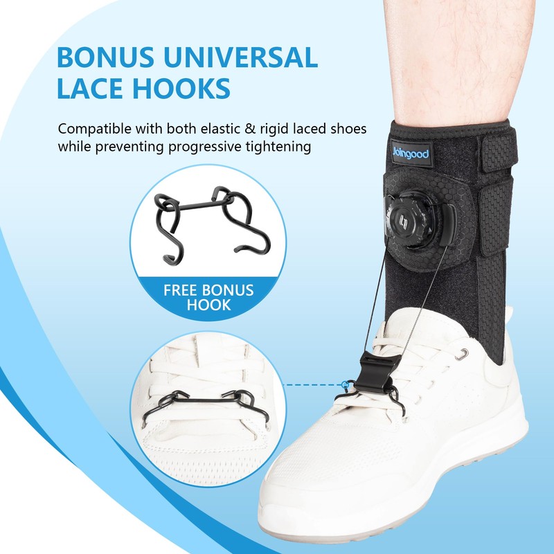 joingood Adjustable AFO Foot Drop Brace, Quick Release Dial, L/XL,