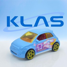 Hot Wheels Fiat 500 (Light Blue) 1/5 Spring - 2024 - (Long Card) - COMES IN A GENUINE KLAS CAR KEEPER PROTECTOR CASE - HVX20