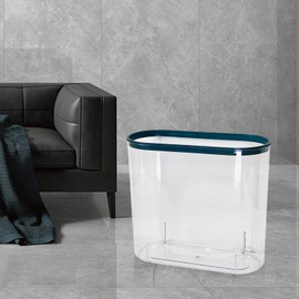 ASelected Slim Trash Can, 12L, Clear Plastic, For Bathroom, Kitchen, Office
