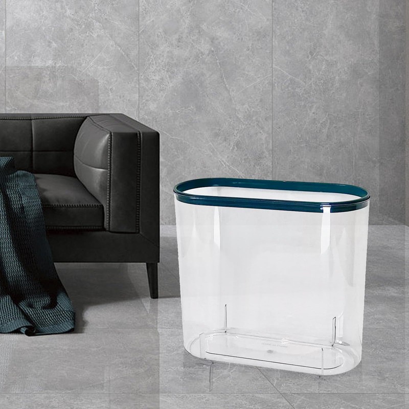 ASelected Slim Trash Can, 12L, Clear Plastic, For Bathroom, Kitchen,