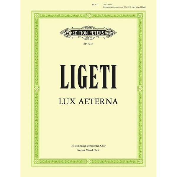 Lux aeterna, 16stg. (1966): Choral Octavo (Edition Peters)