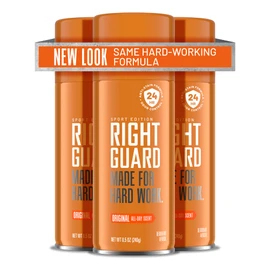 Right Guard Sport Original Scent Deodorant Spray - Aluminum Free Spray Deodorant for Men, 24-Hour Odor Protection, Anti-Stain, & Long-Lasting, 8.5 oz (3 Pack)