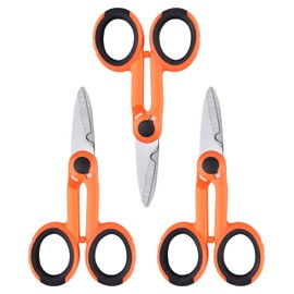 Duogalia 3PC Kevlar Shears for Fiber Optic Cable Precision Electrician Stainless Steel Hand Scissor Cutter for Cutting Fiber Wire,Insulation,Soft Cable