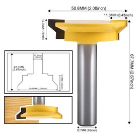 HOHXEN 1/2" Shank Drawer Front Joint Straight Rail & Stile Router Bit Milling Cutter Chisel Cutter Tool Woodworking Tools Reversible
