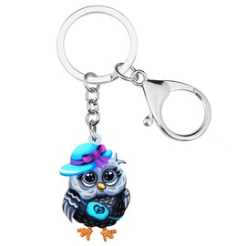 WEVENI Acrylic Cartoon Owl Keychain Charms Cute Owl Jewelry Accessories for Women Girls Bag Purse Car Pendant Owl A W2L2, Owl A