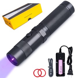 LIGHTFE Black Light Flashlight UV302 UV Flashlight 395nm Max.3000mW High Power for UV Glue Curing, Rocks and Mineral Glowing, Pet Urine Detector, AC Leak Detector