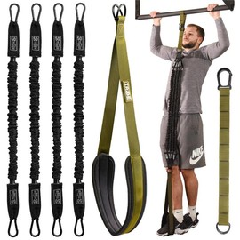Pull Up Assistance Bands Set – Adjustable Heavy-Duty Bands for Beginners & Pros | Home & Gym Ready - Color: Military Green