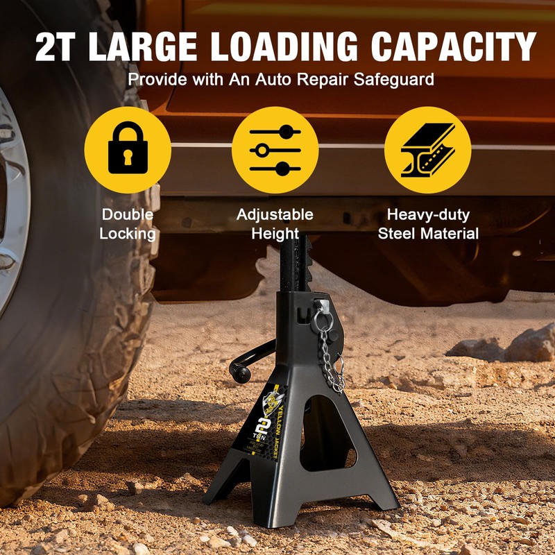 YELLOW JACKET Jack Stands 2 Ton with Double Locking for