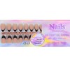 150Pcs Black French Tip Press on Nails Medium Almond Fake