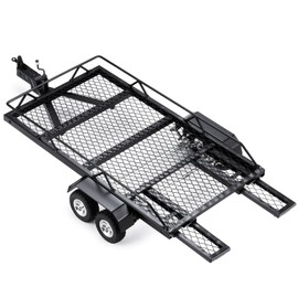 1/18 RC Trailer for Hauling Behind Car with Metal Hitch Mount for 1/18 RC Crawler Car TRX4M Upgrade Defender Bronco K10