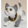 Bobble Head Figure Cat Light Grey Large Lying Down with