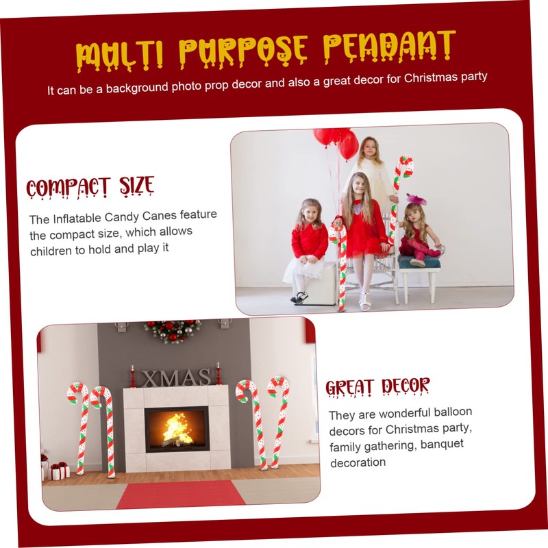 Parliky Adorable Xmas Candy Canes Balloons Inflatable Christmas Decor Boys