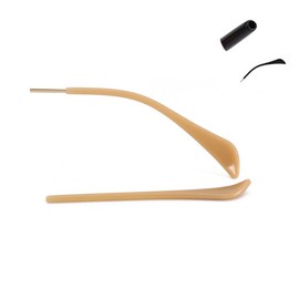 2 Pairs Sunglasses End Tips Eyeglass Ear Sock Pieces Tube Eyewear Anti-Slip Plastic Cement Comfort Replacement Tips Metal Eyeglass Legs (Golden)
