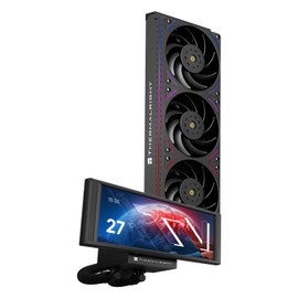 Thermalright Trofeo Vision 360 ARGB Black CPU AIO Cooler,360mm Radiator, IPS LCD Screen with 1280x480 Resolution,for AM4/AM5,Intel LGA1851/1700,6.86in LCD Long Screen High Performance Radiator,Black