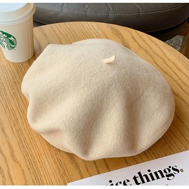 Women Wool Beret Hat Classic French Wool Hat Artist Beret Cap Winter Solid Color French Beanie Cap Hat Vintage Berets