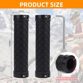 FLOWERUN Bicycle Grips, Handlebar Grips, Ergonomic Non-Slip Rubber Grips with Double Clamp, Shock Absorbing and Comfortable, for MTB, BMX, E-Bike, Scooter, Easy Assembly, 22 mm (Style 3)