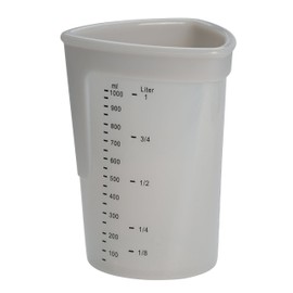 Lurch 70260 Messbecher aus 100% BPA-freiem Platin Silikon 1l, mit Skalen für Flüssigkeiten, Mehl und Zucker, Transparent, 12.5 x 12.5 x 17 cm