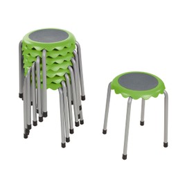 ECR4Kids Daisy Stackable Stool Set, Flexible Seating, Grassy Green, 8-Piece