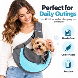 Breathable Dog Sling Carrier for Small Pets – Lightweight Mesh Crossbody Bag for Hands-Free Walking, Hiking & Travel