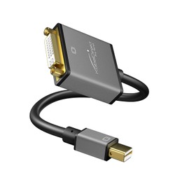 KabelDirekt – Mini DisplayPort (Mini DP) auf DVI Adapter – 0,15m (maximale Auflösung 4K/30Hz, 24k vergoldete Kontakte, für PC, iMAC, MacBook Pro, MacBook Air, Space Grey) – PRO Series