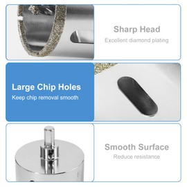 2-11/16" / 68mm Diamond Hole Saw with Center Drill Bit, Jamiikury Glass Hole Saw Tile Hole Saw Glass Hole Cutter for Ceramic Glass Tile Porcelain Marble