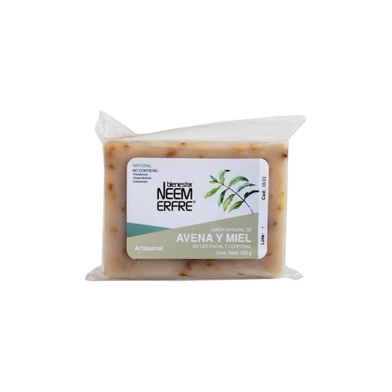 NEEM ERFRE Pack de 3 jabon natural de avena y