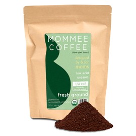 Mommee Coffee - Quarter Caf | Low Acid, Organic, Fair Trade, Water Processed | Ground, 22oz.
