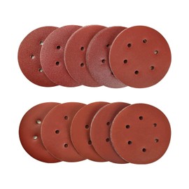 SPTA 100pcs 150mm Sanding Discs Pads, Hook and Loop 40# 80#, 120#, 180#, 320#, 600#, 800#, 1000#, 1500#, 2000# Grits 6-Holes Sandpaper Assorted for Random Orbital Sander