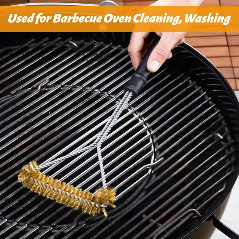 Pack of 2 Brass Grill Brush, Brass Brush, Anti-scald Brass