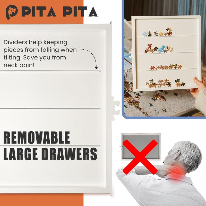 PITAPITA 1000pc Rotating Puzzle Board with Drawers and Cover, 1500